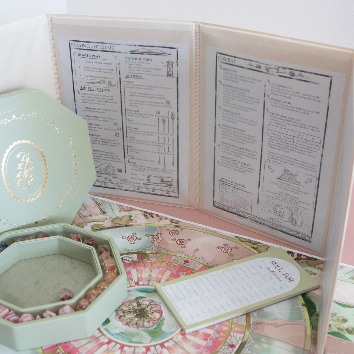 Pastel DM Screen with Clear Pockets • Dragon's Veil