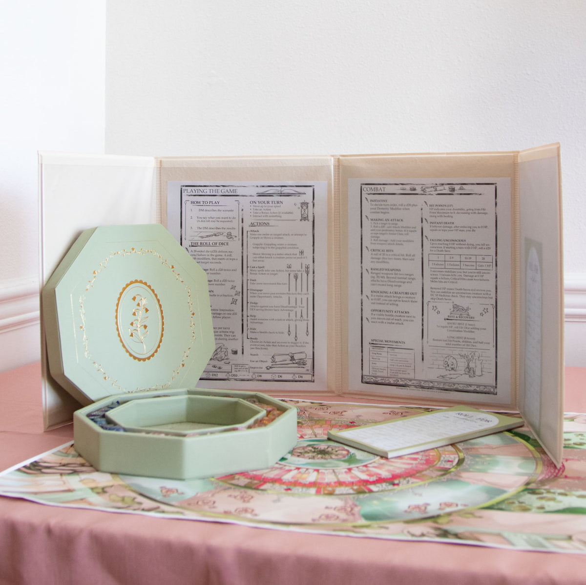 Pastel DM Screen with Clear Pockets • Lily of the Valley