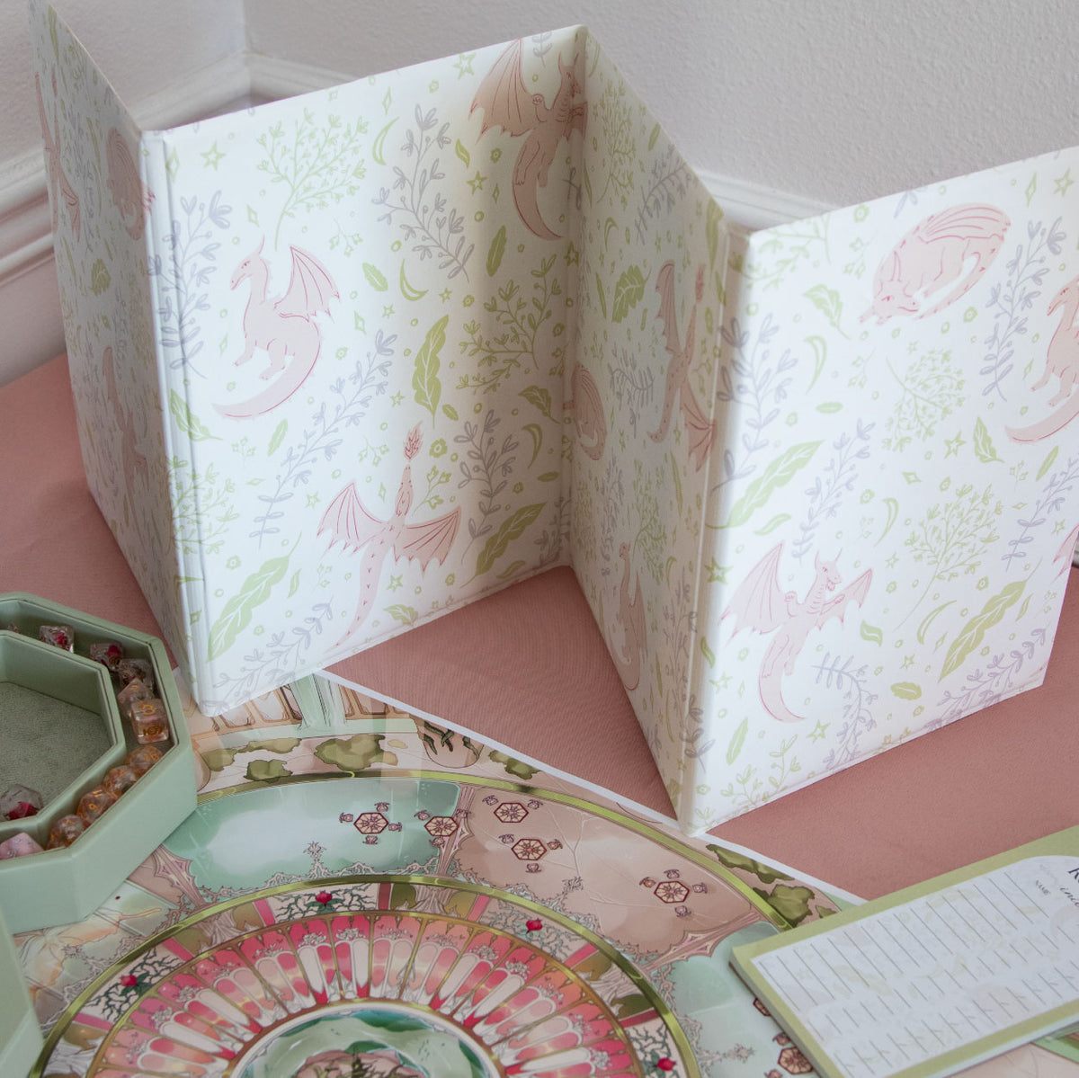 Pastel DM Screen with Clear Pockets • Dragon's Veil