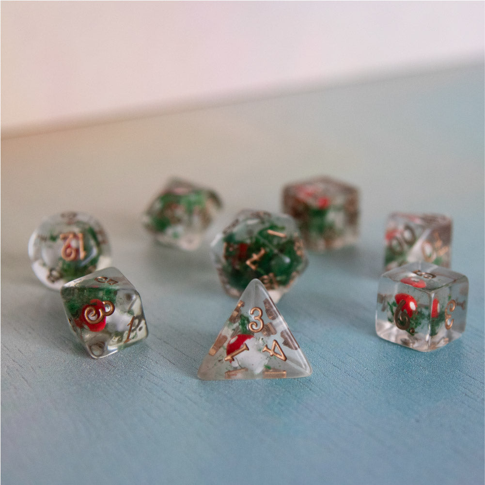 Amanita Mushrooms & Moss Dice