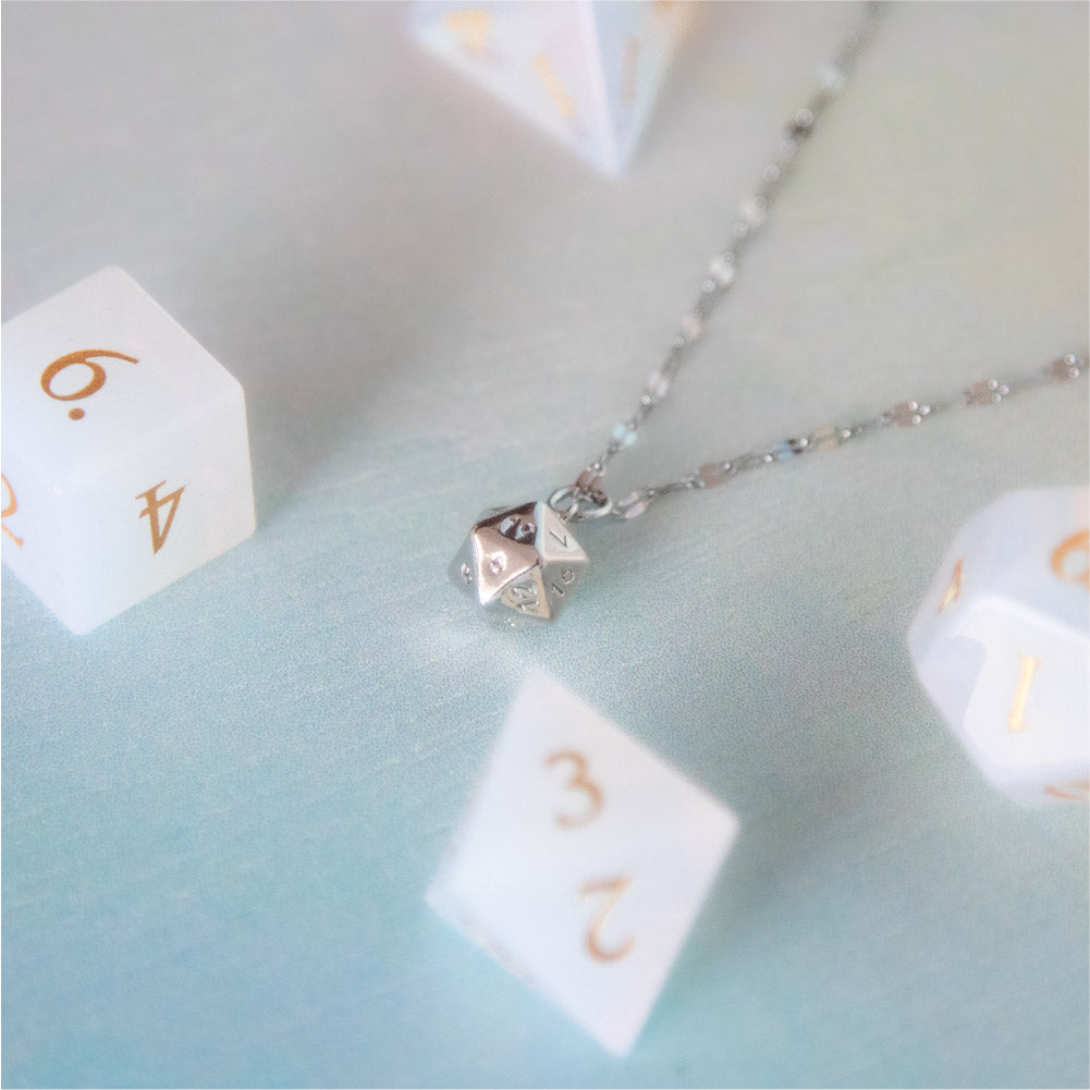 Charmed, I’m Sure D20 Necklace • Silver