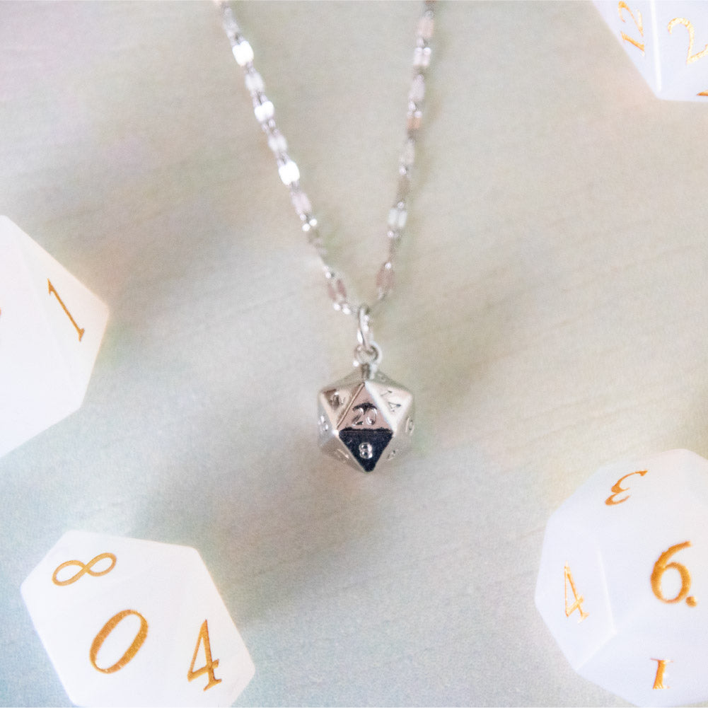 Charmed, I’m Sure D20 Necklace • Silver